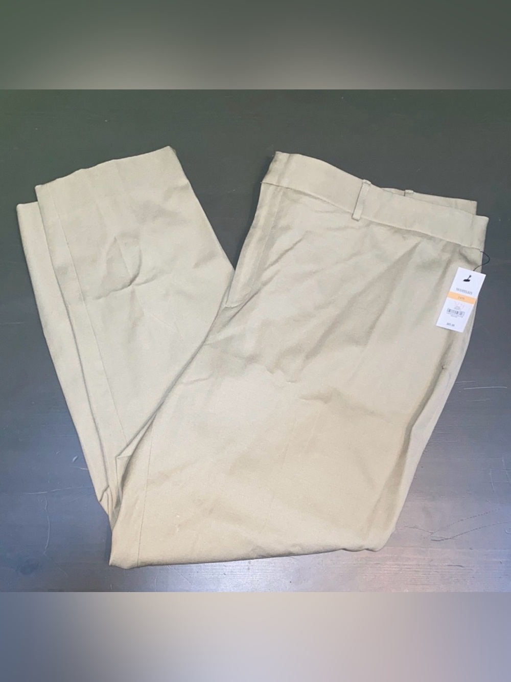 Crown & Ivy Pants 24W Womens Tan Khaki Trousers Stretch Twill Casual NWT New